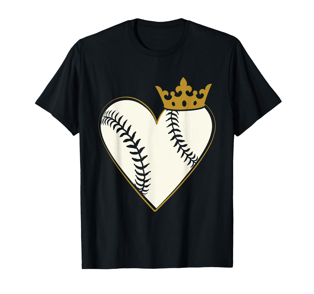 Baseball Player Heart Love Crown T-Shirt - Casual Everyday Wear Unisex - T-Shirt, Sweatshirt, Hoodie
