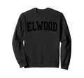 Elwood Distressed Black Varsity Sweatshirt - Streetwear Style Men Women - T-Shirt, Sweatshirt, Hoodie