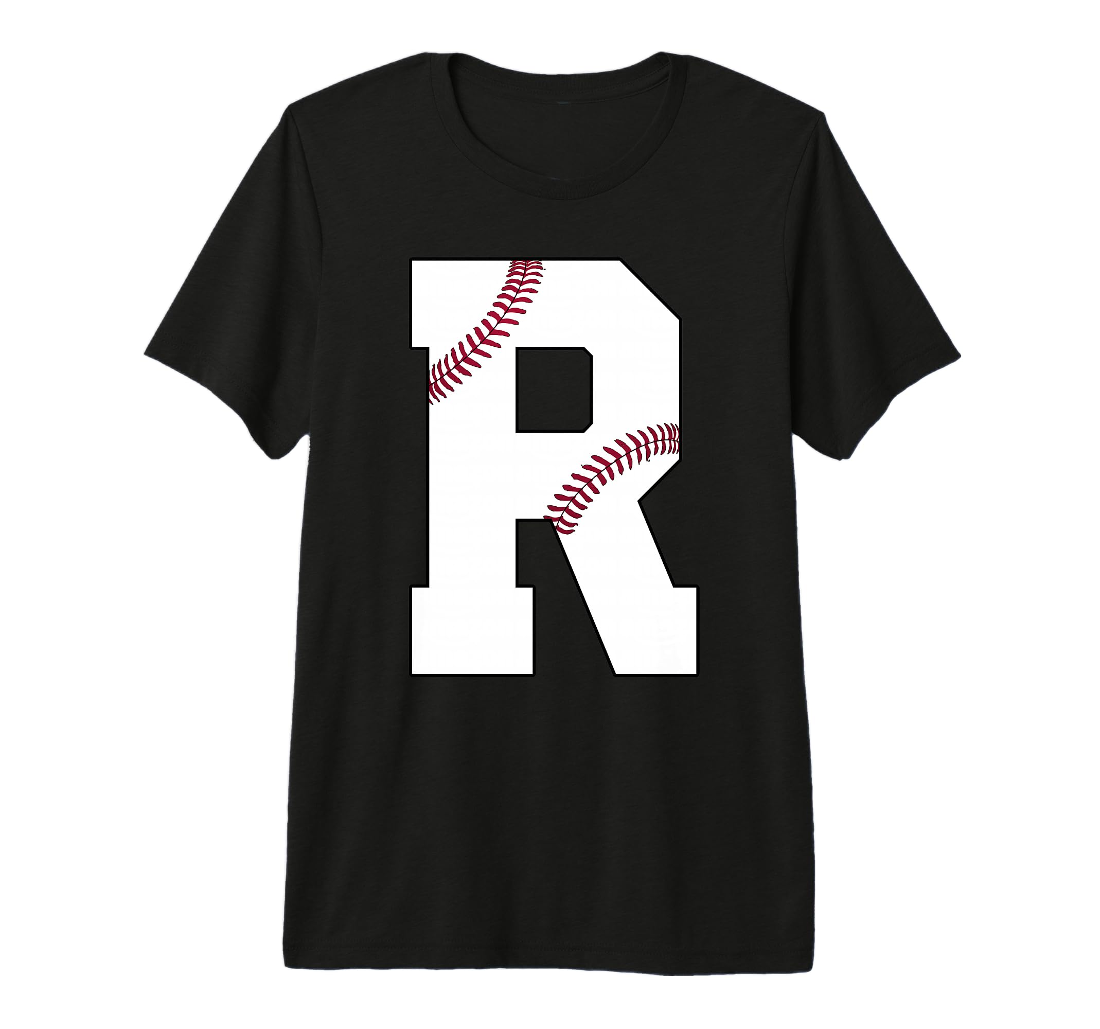 R Baseball Initial Personalized T-Shirt - Fun Novelty Design Men Women - T-Shirt, Sweatshirt, Hoodie