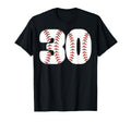 Baseball Number 30 Baseball Birthday 30 T-Shirt - Unique Graphic Men Women - T-Shirt, Sweatshirt, Hoodie
