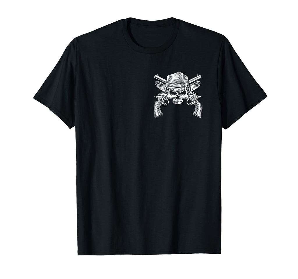 Cowboy Skull Pistols Western Country T-Shirt - Graphic Print for Adults - T-Shirt, Sweatshirt, Hoodie