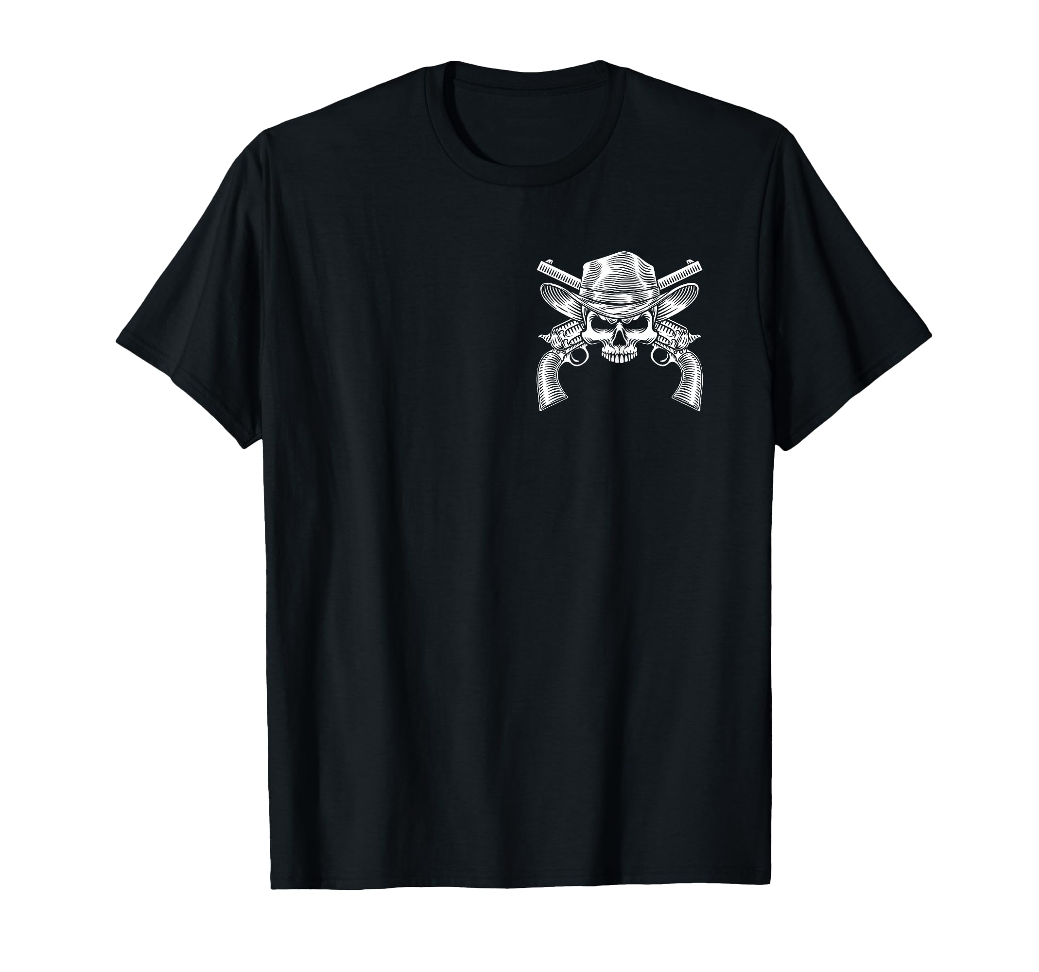Cowboy Skull Pistols Western Country T-Shirt - Graphic Print for Adults - T-Shirt, Sweatshirt, Hoodie
