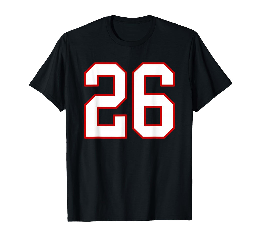 White And Red Sports Number 26 Jersey T-Shirt - Aesthetic Graphic Unisex - T-Shirt, Sweatshirt, Hoodie
