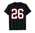 White And Red Sports Number 26 Jersey T-Shirt - Aesthetic Graphic Unisex - T-Shirt, Sweatshirt, Hoodie