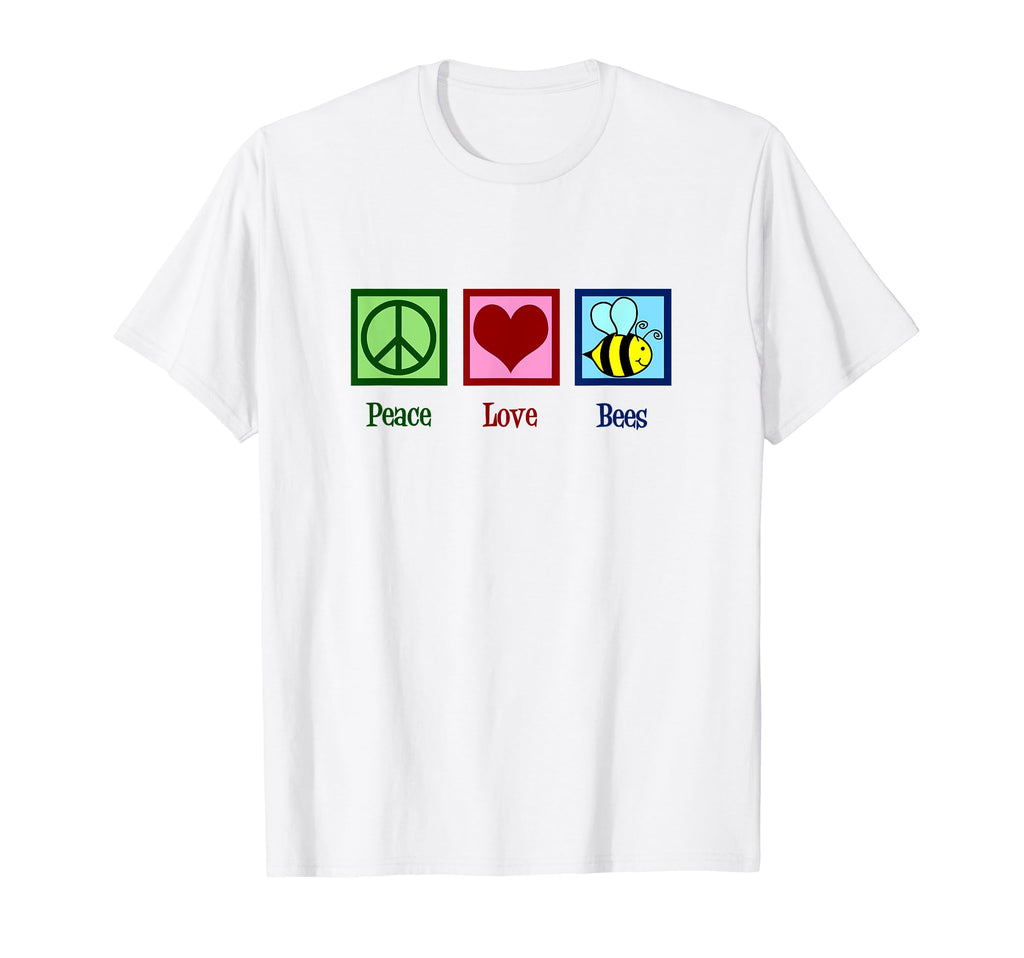 Peace Love Bees Beekeeper Gift T-Shirt - Aesthetic Graphic Unisex - T-Shirt, Sweatshirt, Hoodie