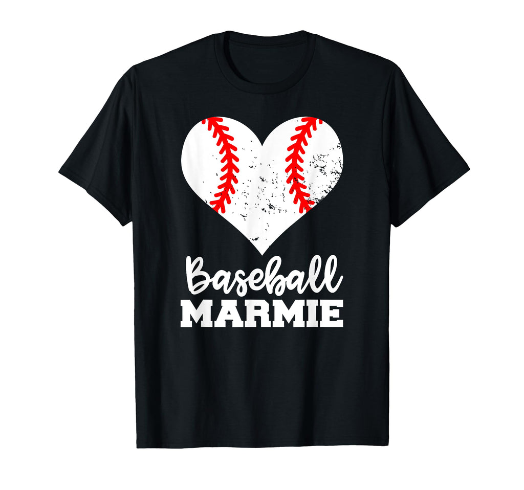 Baseball Marmie Funny Baseball Heart T-Shirt - Graphic Print Men Women - T-Shirt, Sweatshirt, Hoodie