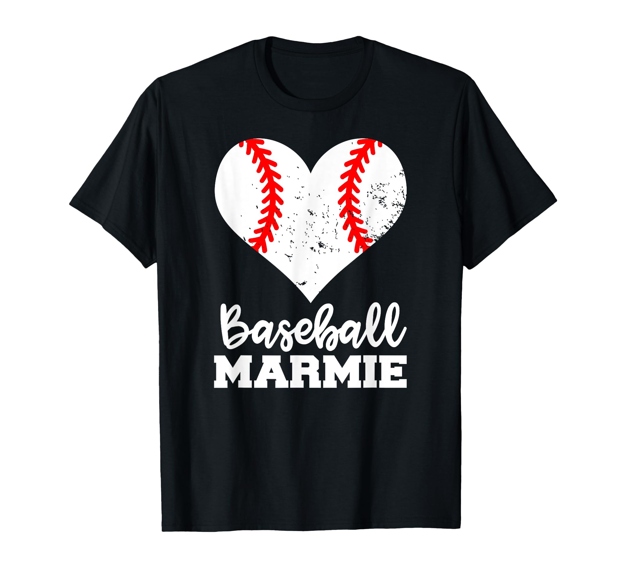 Baseball Marmie Funny Baseball Heart T-Shirt - Graphic Print Men Women - T-Shirt, Sweatshirt, Hoodie