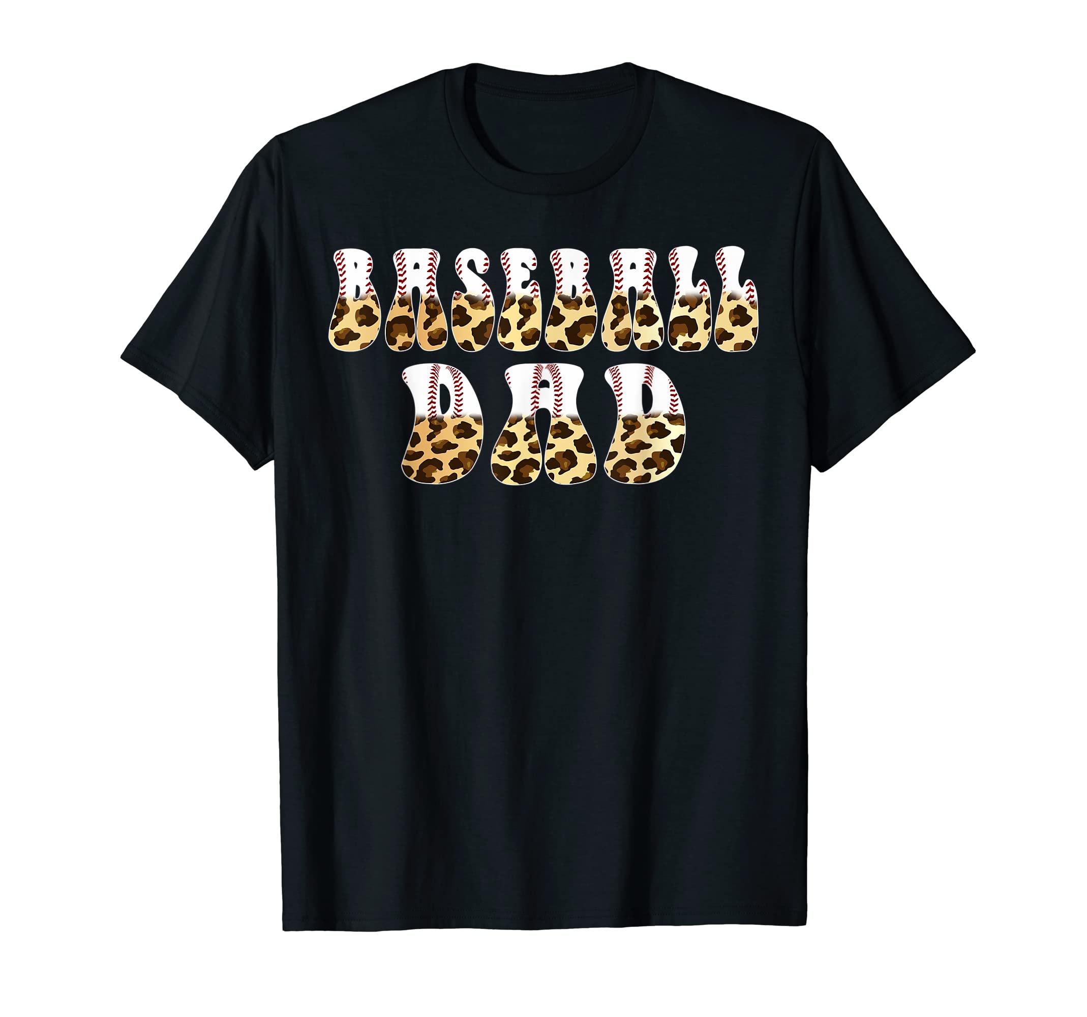 Groovy Softball Baseball Dad Leopard T-Shirt - Custom Art Print Men Women - T-Shirt, Sweatshirt, Hoodie