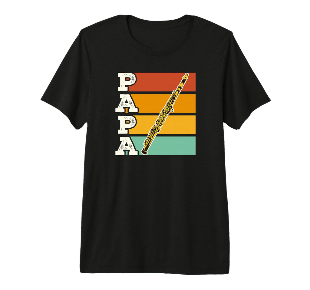 Flute Papa 80S Fathers Day Flutist T-Shirt - Casual Everyday Wear Unisex - T-Shirt, Sweatshirt, Hoodie