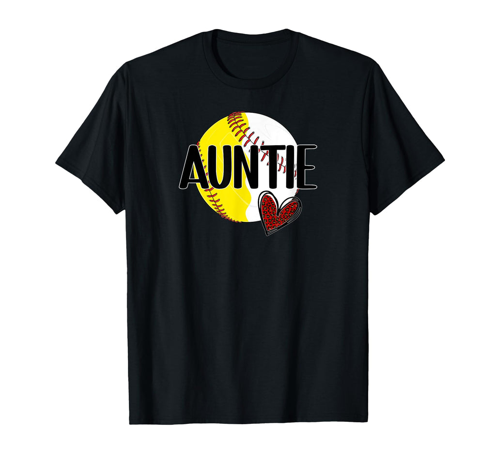 Baseball Softball Auntie Proud Softball T-Shirt - Unique Graphic Unisex - T-Shirt, Sweatshirt, Hoodie