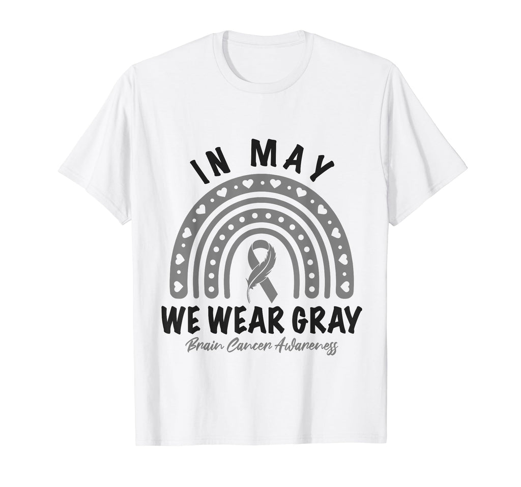 May We Wear Gray Brain Cancer T-Shirt - Minimalist Print Men Women - T-Shirt, Sweatshirt, Hoodie