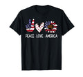 Peace Love America Us Flag Fourth T-Shirt - Novelty Apparel Men Women - T-Shirt, Sweatshirt, Hoodie