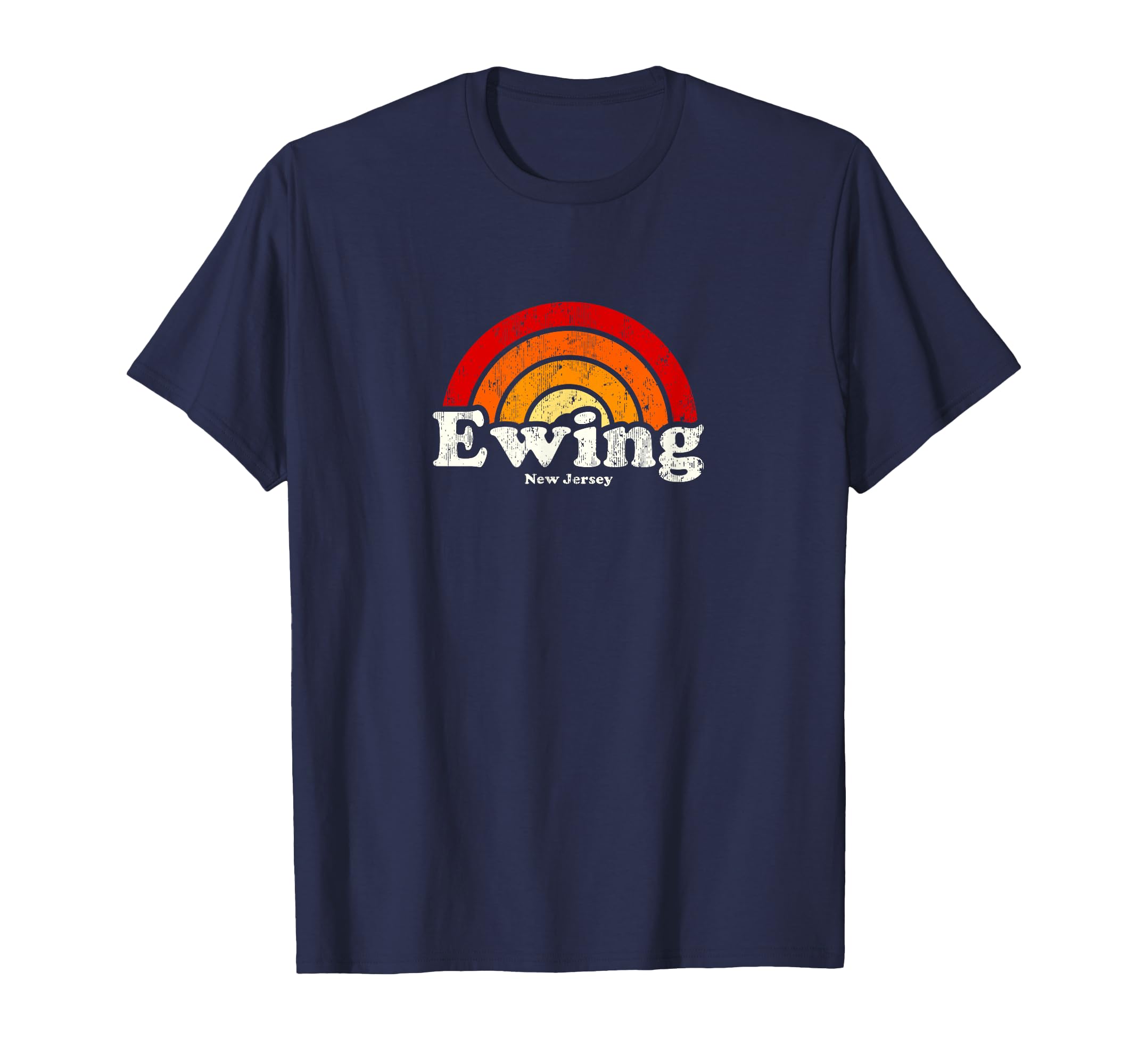 Ewing New Jersey Nj 70S Rainbow T-Shirt - Unique Graphic Unisex - T-Shirt, Sweatshirt, Hoodie