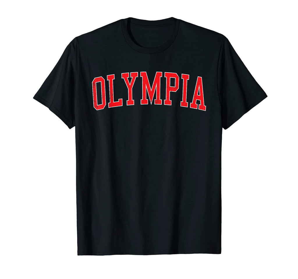 Olympia Wa Varsity Red Text T-Shirt - Streetwear Style Unisex - T-Shirt, Sweatshirt, Hoodie
