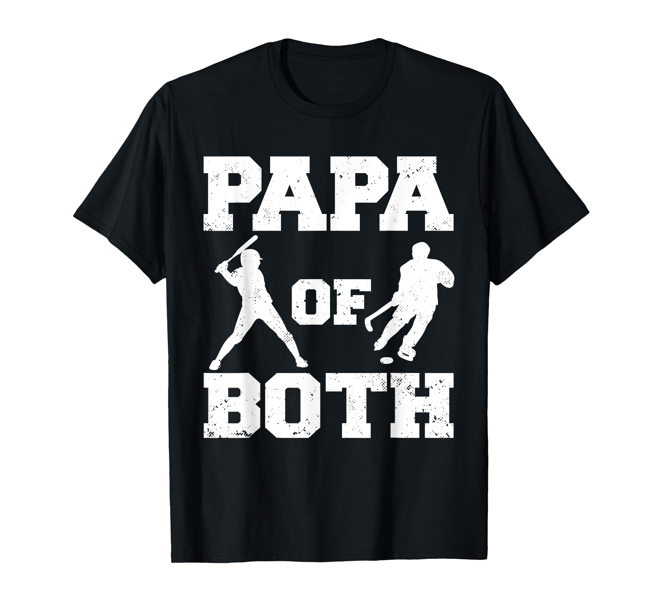 Papa Both Funny Baseball Hockey Papa T-Shirt - Custom Art Print for Adults - T-Shirt, Sweatshirt, Hoodie