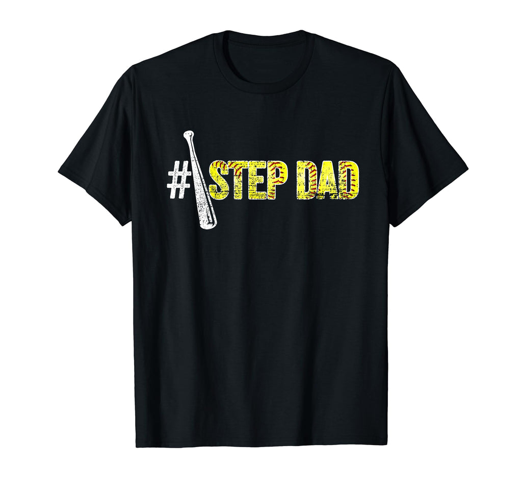 Number One Softball Step Dad Fathers Day T-Shirt - Graphic Print Unisex - T-Shirt, Sweatshirt, Hoodie