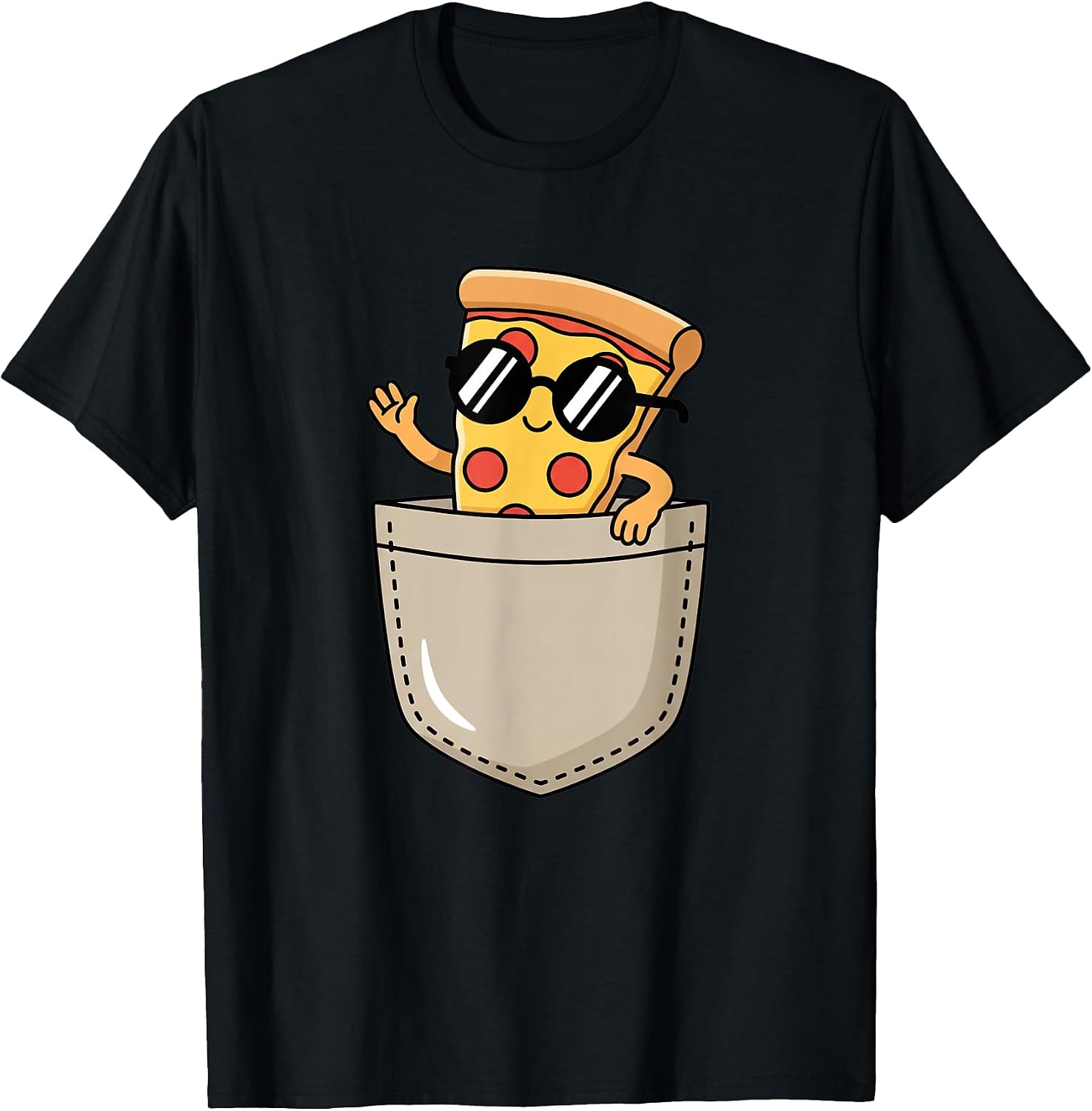 Pizza Slice Pepperoni Kids Cartoon Food Pocket Fun - Adult & Kids T-Shirts, Sweatshirts & Hoodies apparel design preview 1