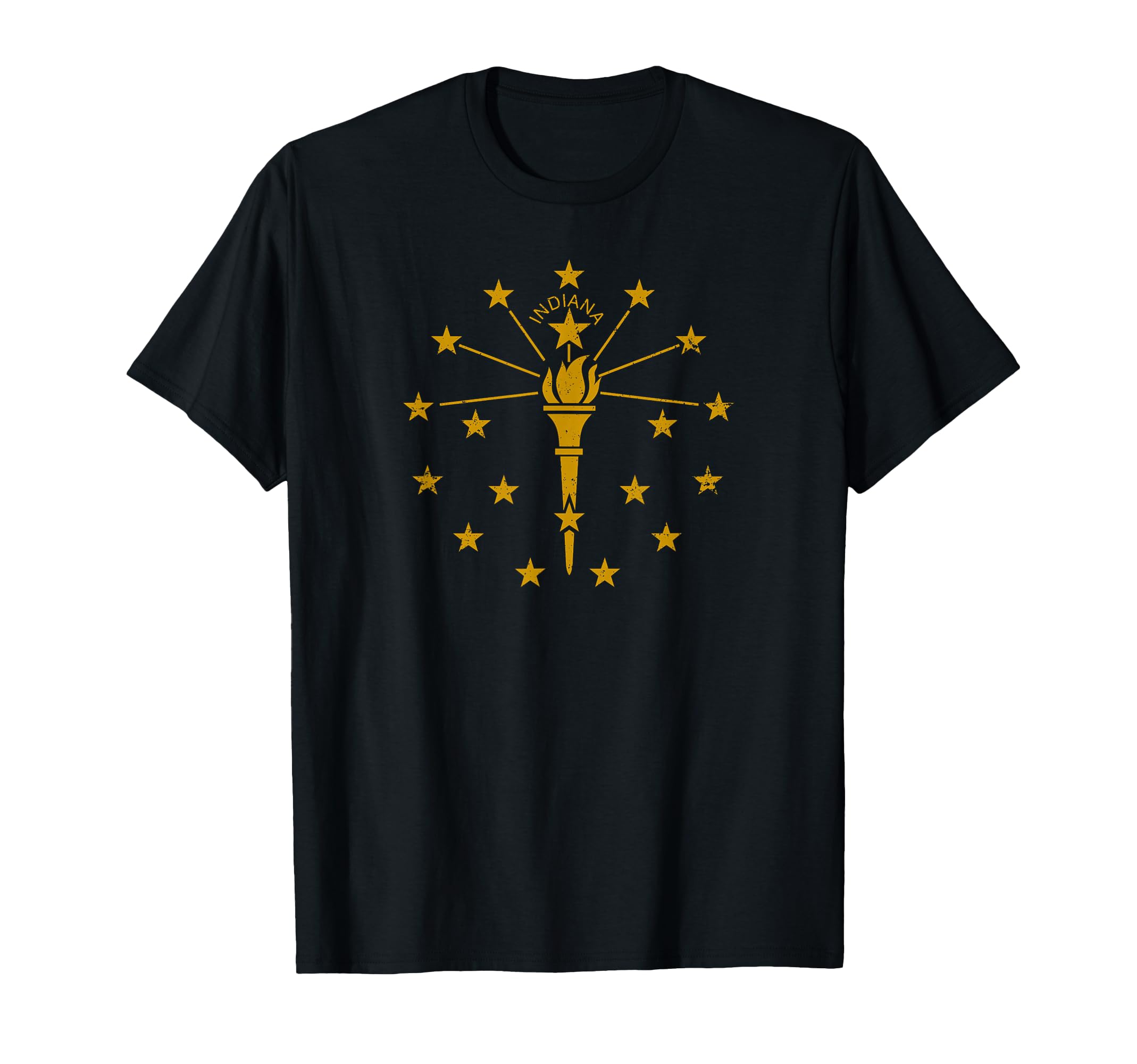 State Flag Indiana Distressed Gift T-Shirt - Trendy Graphic Men Women - T-Shirt, Sweatshirt, Hoodie