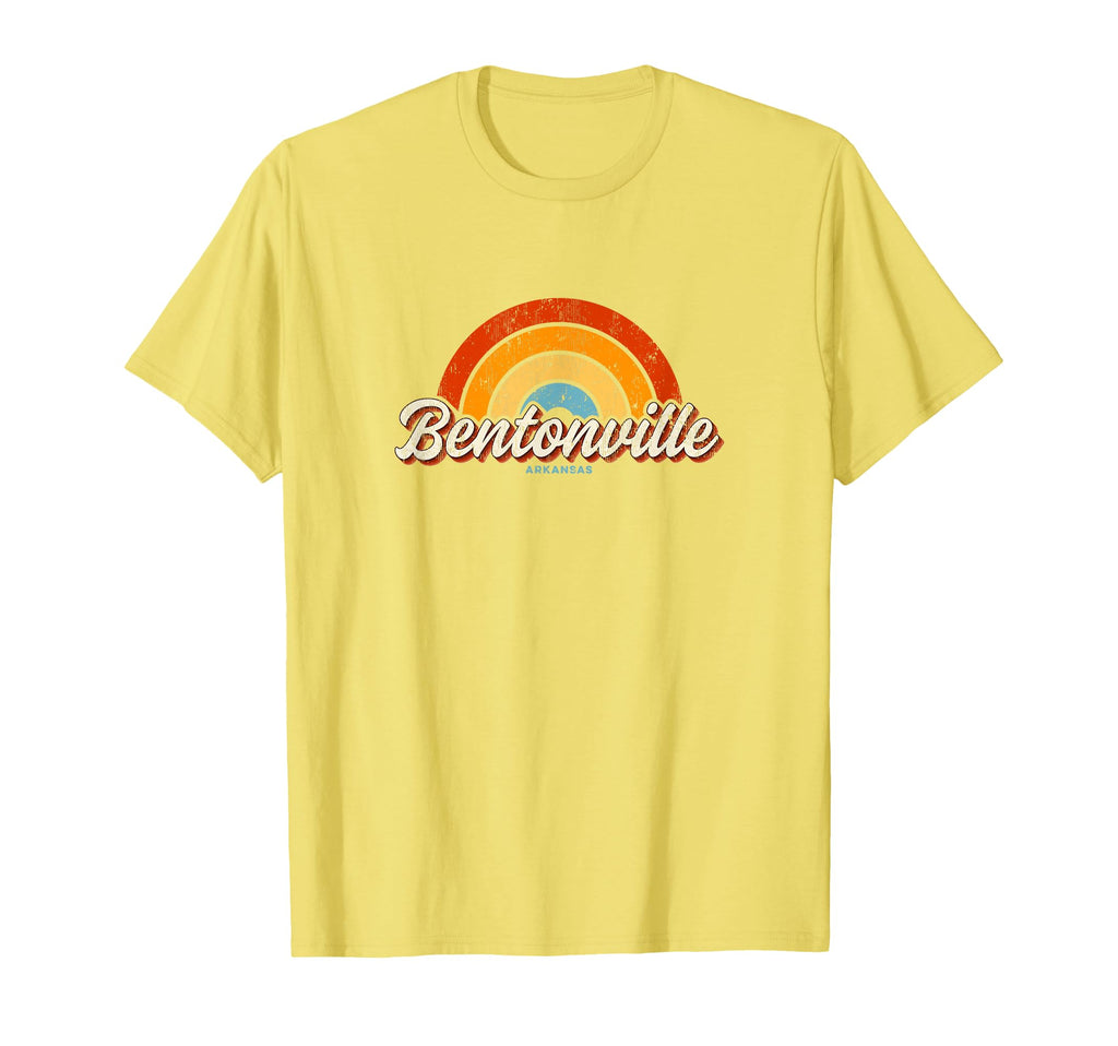Bentonville Arkansas Ar Rainbow 70S T-Shirt - Minimalist Print for Adults - T-Shirt, Sweatshirt, Hoodie