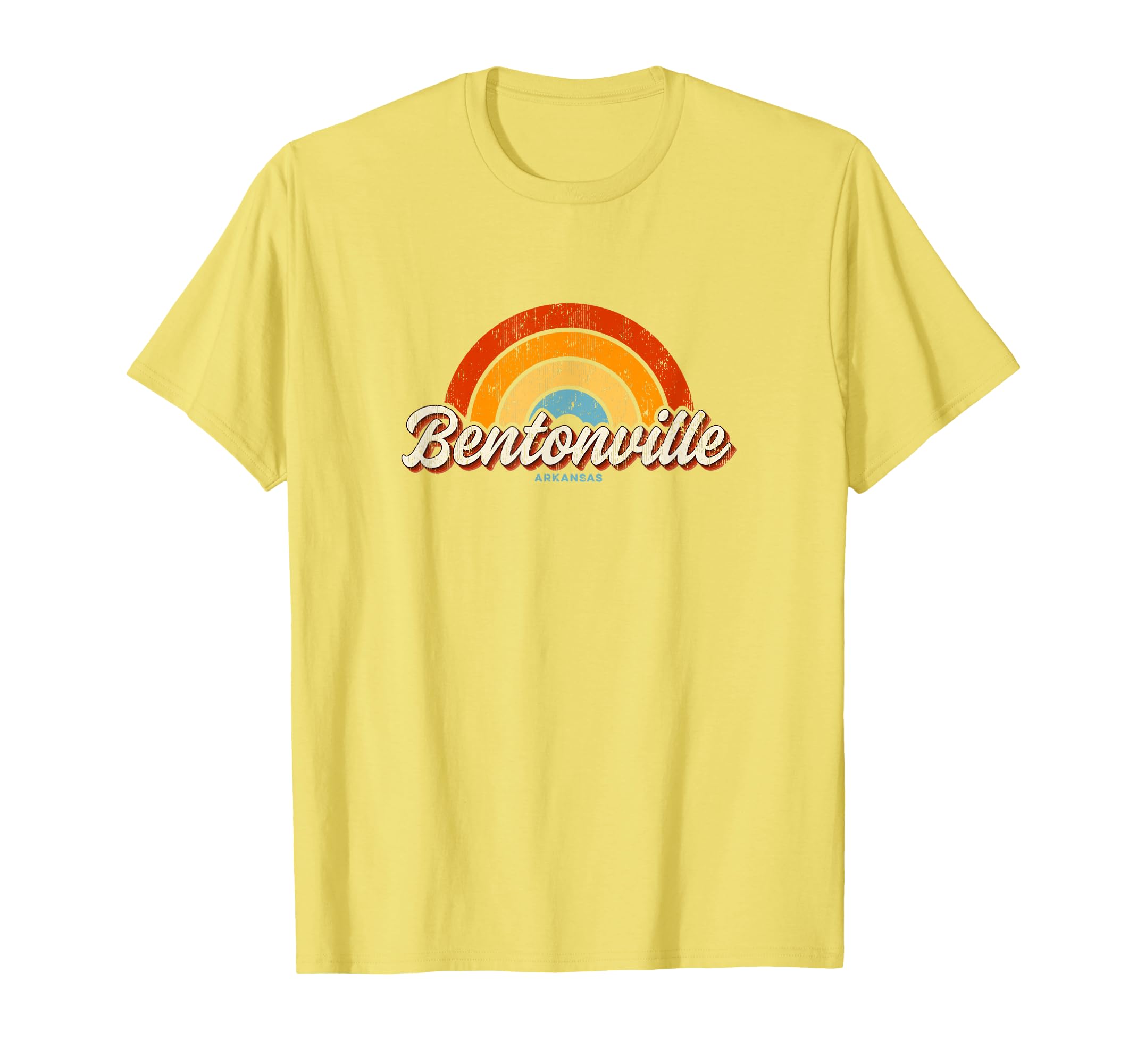 Bentonville Arkansas Ar Rainbow 70S T-Shirt - Minimalist Print for Adults - T-Shirt, Sweatshirt, Hoodie