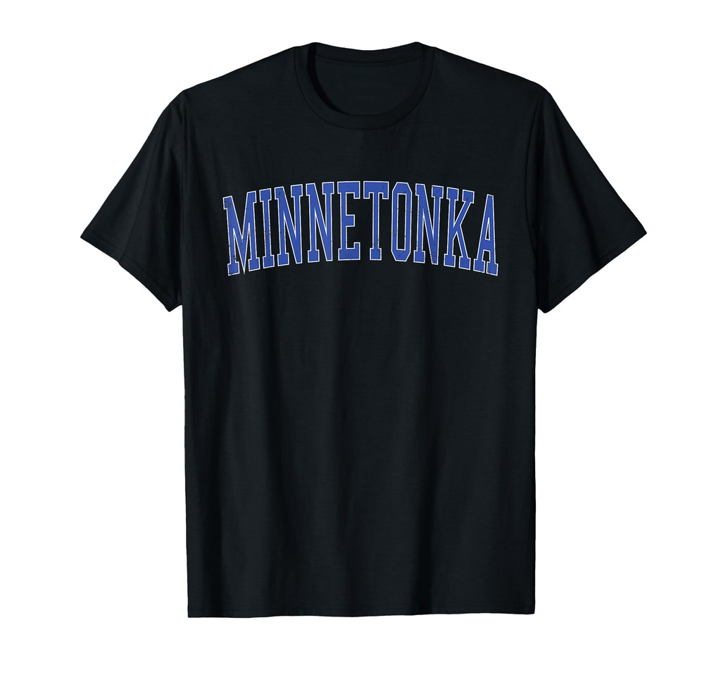 Minnetonka Mn Distressed Blue Varsity T-Shirt - Unique Graphic for Adults - T-Shirt, Sweatshirt, Hoodie