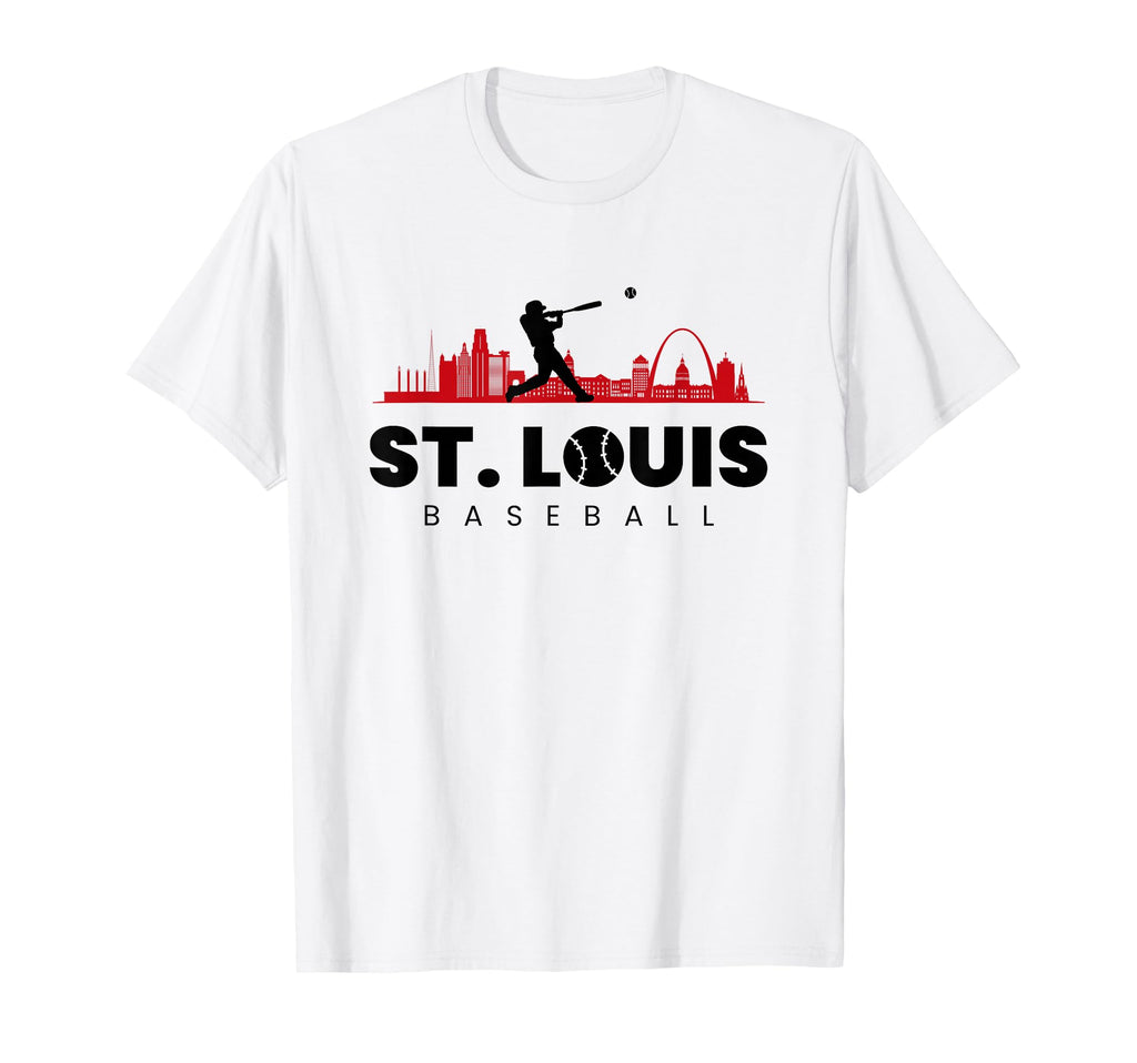 St Louis Baseball Minimalist Baseball T-Shirt - Custom Art Print Men Women - T-Shirt, Sweatshirt, Hoodie