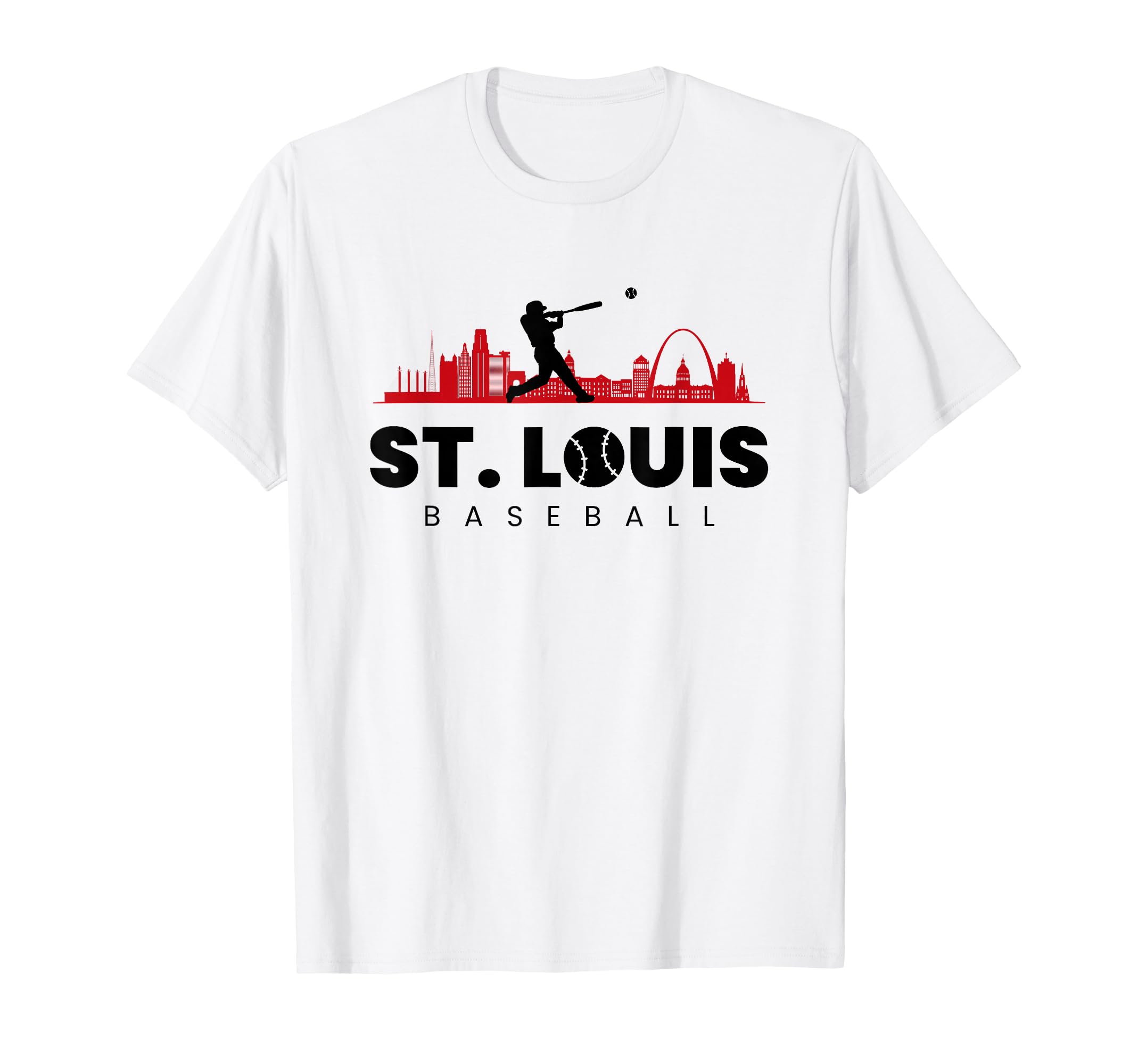St Louis Baseball Minimalist Baseball T-Shirt - Custom Art Print Men Women - T-Shirt, Sweatshirt, Hoodie