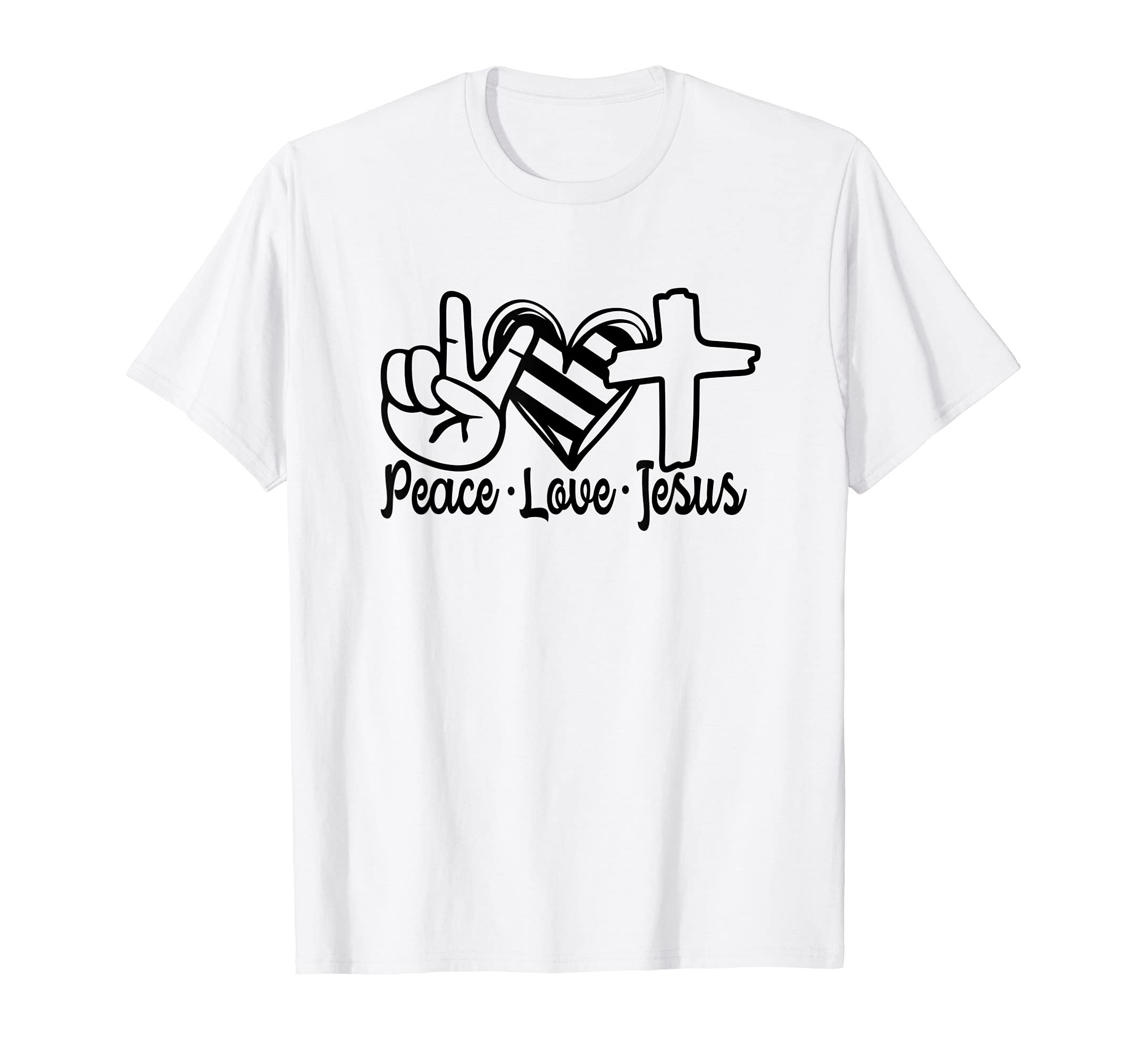 Christian Cross Heart Peace Love T-Shirt - Aesthetic Graphic Men Women - T-Shirt, Sweatshirt, Hoodie