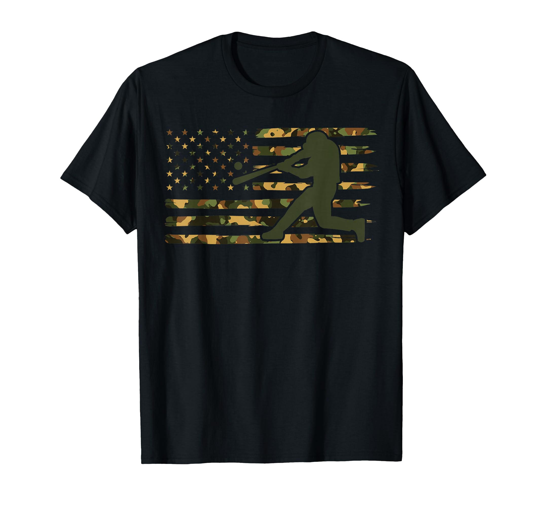 Camo Usa Flag Baseball American Flag T-Shirt - Novelty Apparel for Adults - T-Shirt, Sweatshirt, Hoodie