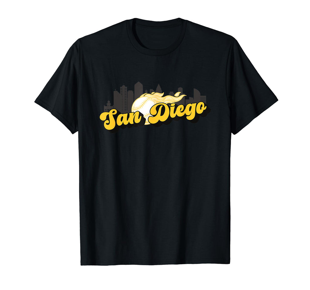 San Diego Baseball City Skyline T-Shirt - Aesthetic Graphic for Adults - T-Shirt, Sweatshirt, Hoodie