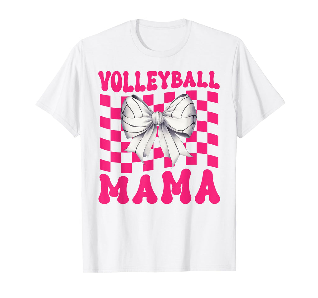 Volleyball Mama Coquette Bow Game Day T-Shirt - Novelty Apparel for Adults - T-Shirt, Sweatshirt, Hoodie