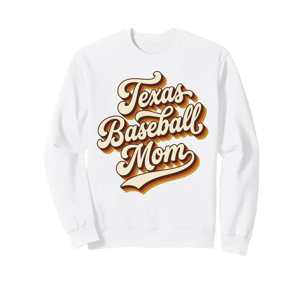 70S Texas Baseball Mom Script Sweatshirt - Trendy Graphic Unisex - T-Shirt, Sweatshirt, Hoodie