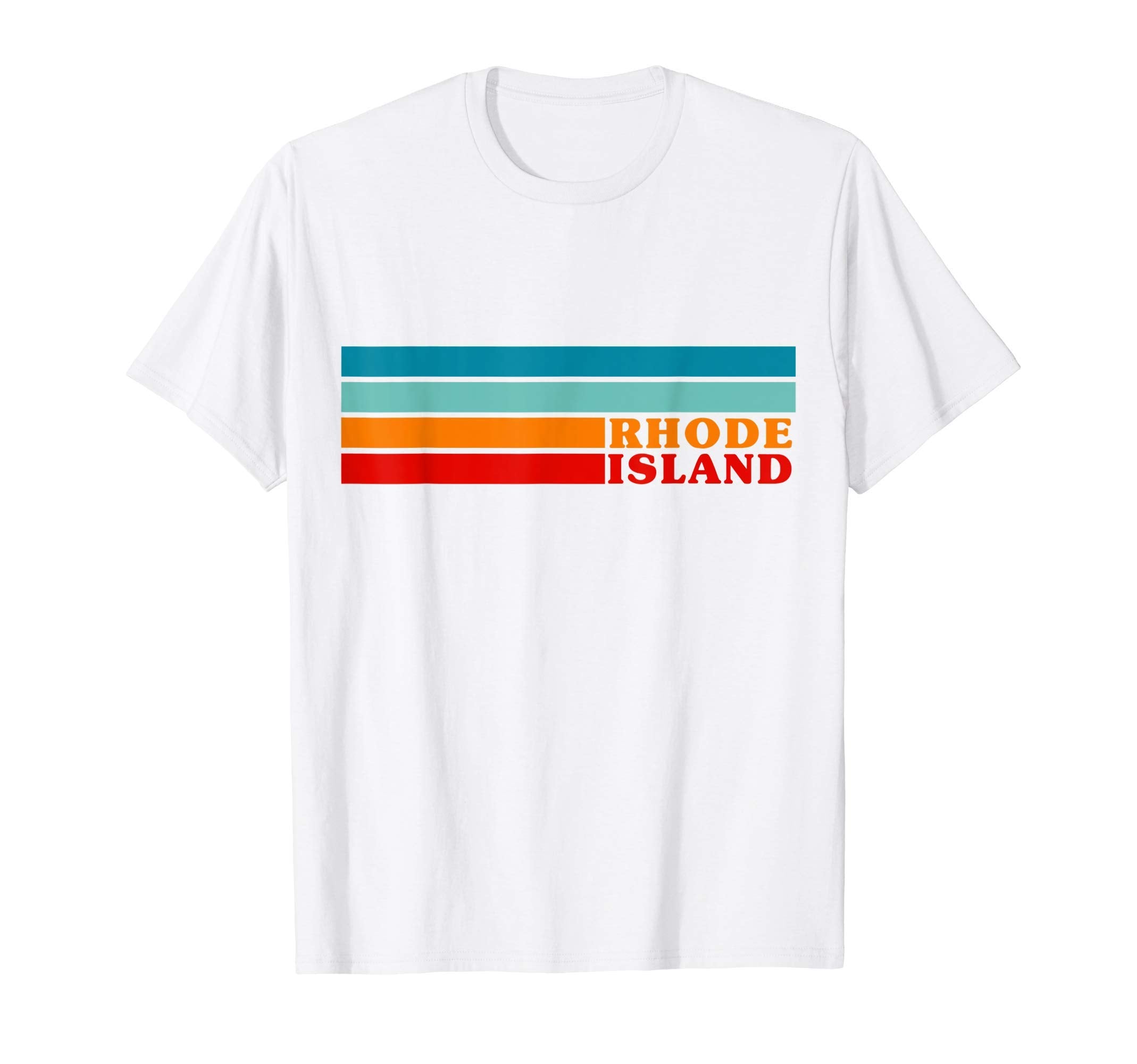 Rhode Island Colorful 70S Stripes T-Shirt - Minimalist Print Men Women - T-Shirt, Sweatshirt, Hoodie