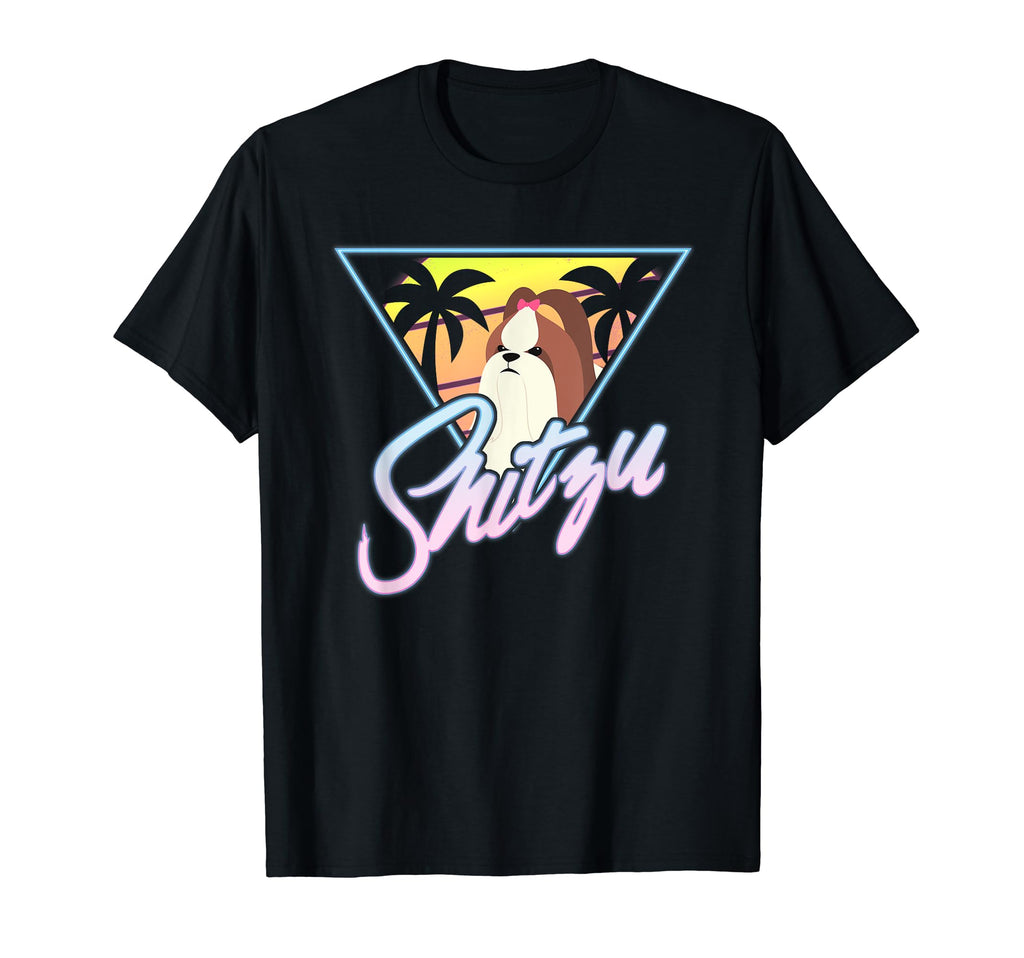 Shitzu Dog 70S 80S Sunset T-Shirt - Graphic Print for Adults - T-Shirt, Sweatshirt, Hoodie