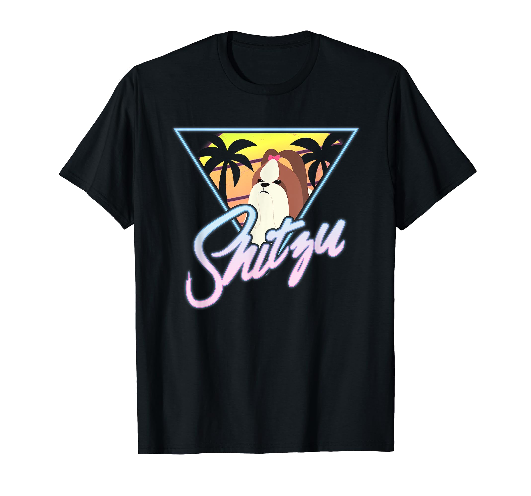 Shitzu Dog 70S 80S Sunset T-Shirt - Graphic Print for Adults - T-Shirt, Sweatshirt, Hoodie