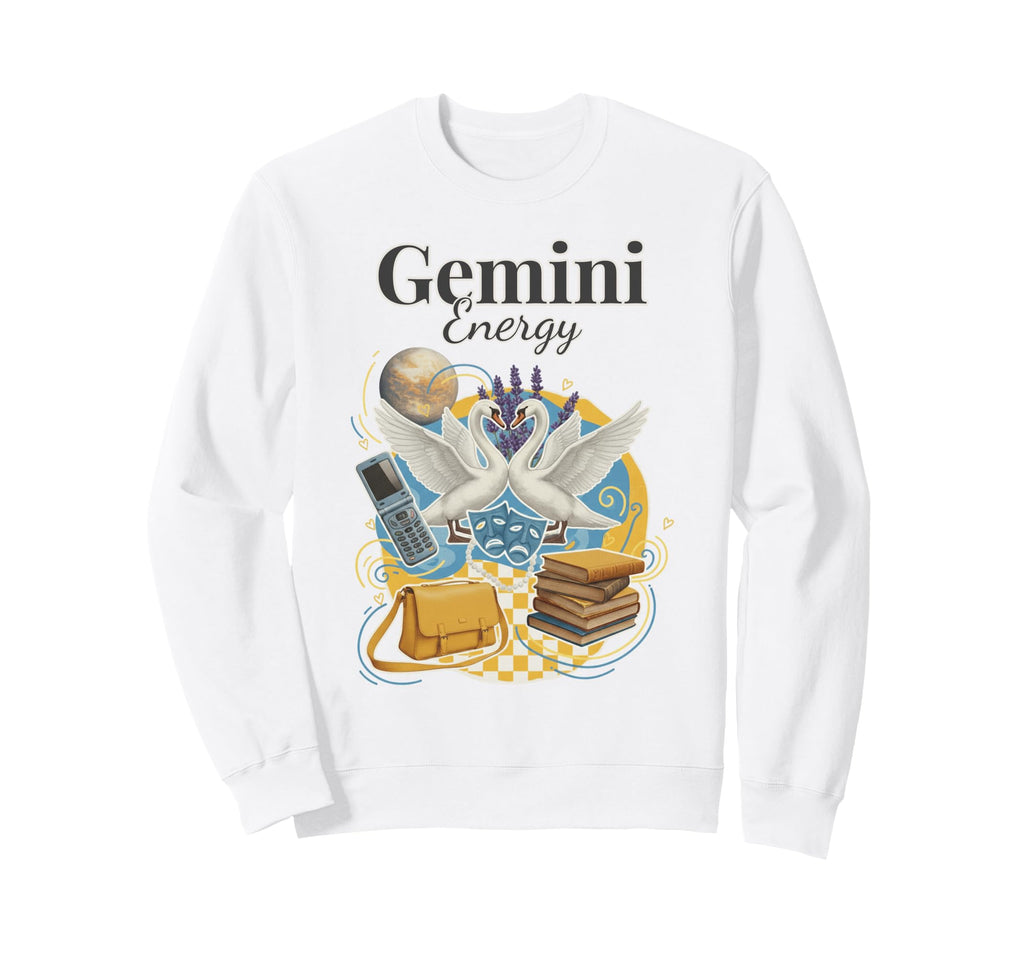 Gemini Energy Zodiac Birthday Y2K Sweatshirt - Streetwear Style for Adults - T-Shirt, Sweatshirt, Hoodie