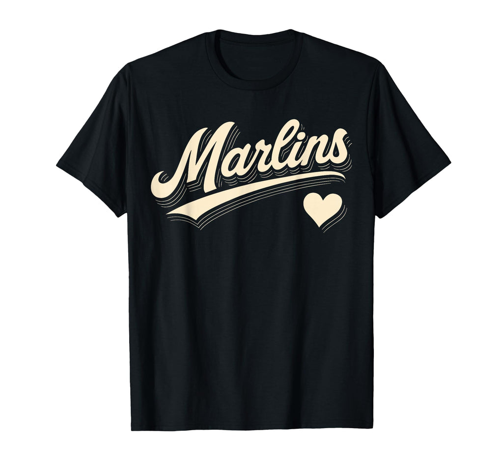 Marlins Typography Heart Gift T-Shirt - Streetwear Style for Adults - T-Shirt, Sweatshirt, Hoodie