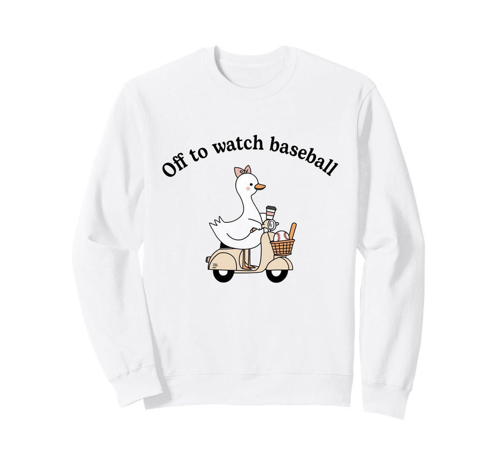 Baseball Mom Off To Watch Sweatshirt - Minimalist Print for Adults - T-Shirt, Sweatshirt, Hoodie
