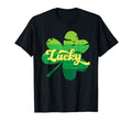 Lucky Shamrock Clover Distressed T-Shirt - Minimalist Print for Adults - T-Shirt, Sweatshirt, Hoodie