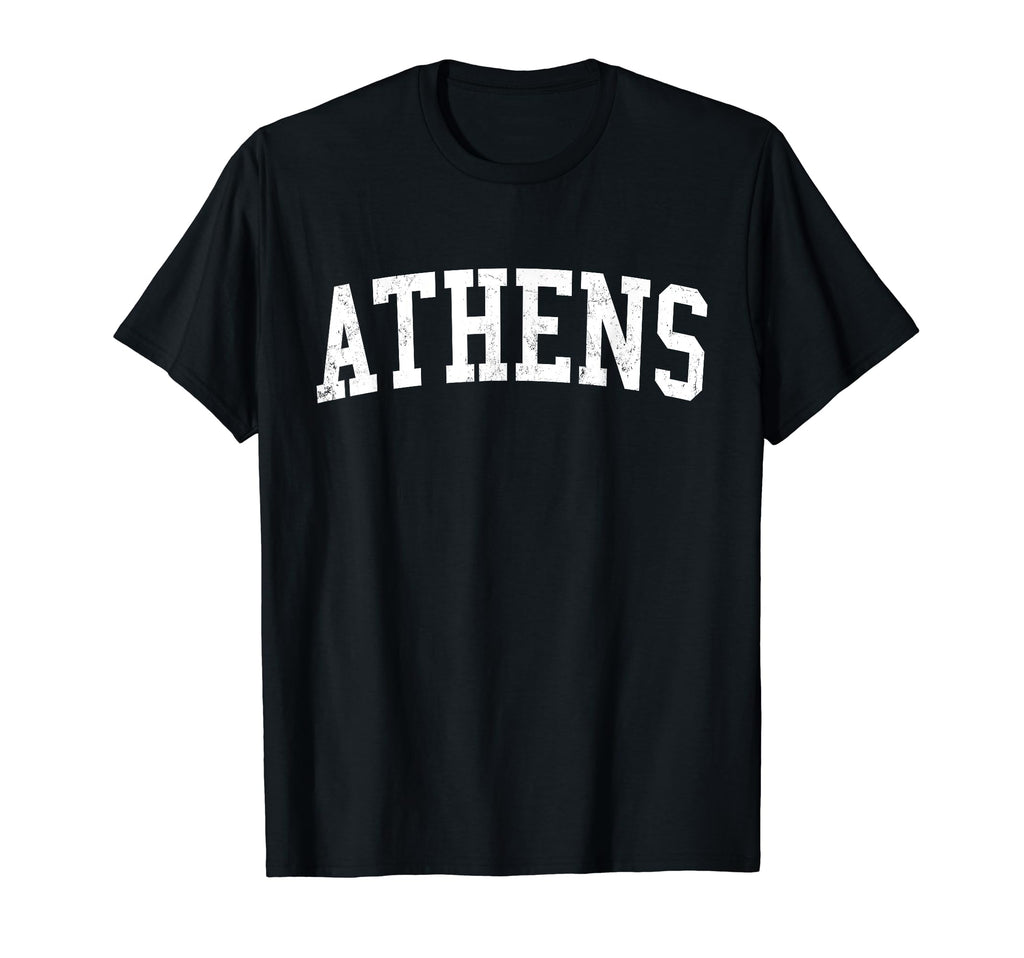 Athens Tn Distressed White Varsity T-Shirt - Minimalist Print for Adults - T-Shirt, Sweatshirt, Hoodie