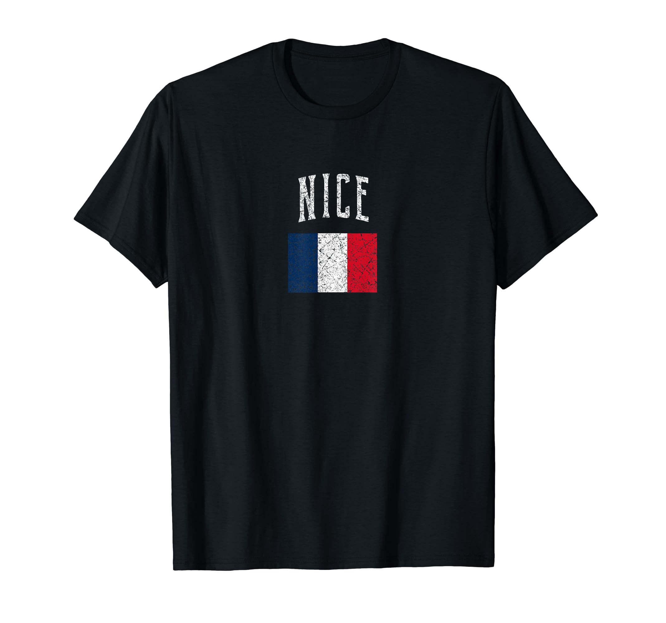 Nice France Flag Distressed T-Shirt - Custom Art Print Unisex - T-Shirt, Sweatshirt, Hoodie