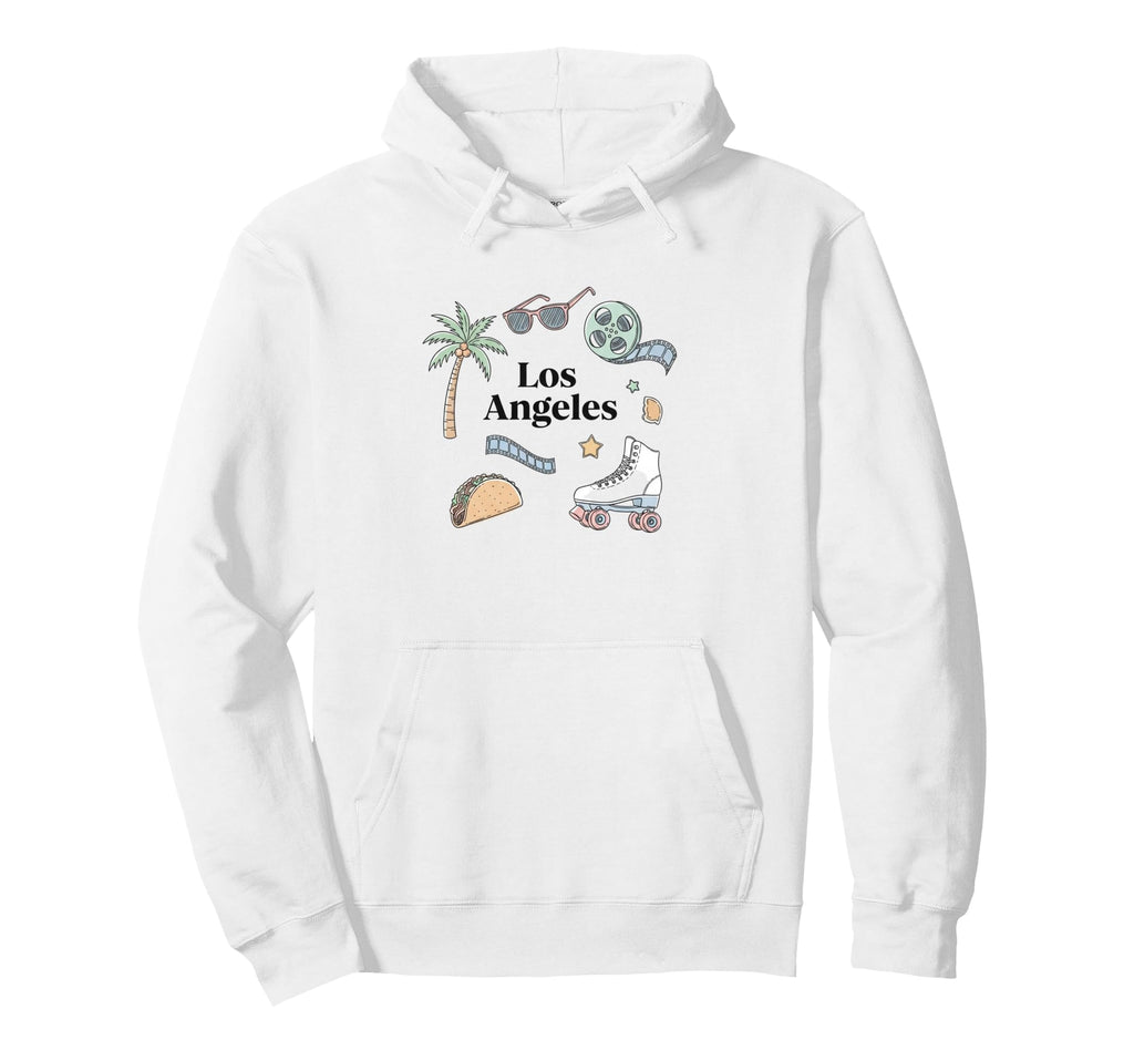 Los Angeles Icons Roller Skate Palm Hoodie - Aesthetic Graphic Men Women - T-Shirt, Sweatshirt, Hoodie