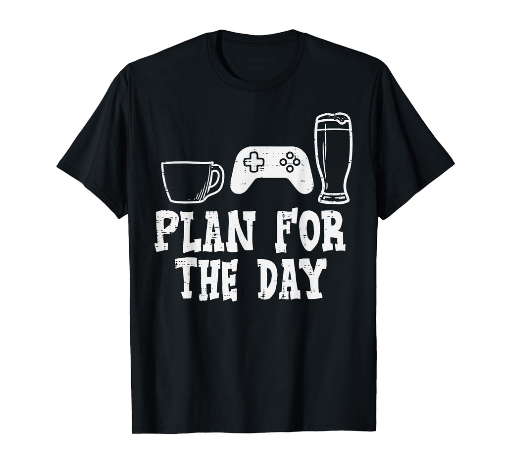 Plan Day Coffee Video Game Funny Gaming T-Shirt - Custom Art Print Unisex - T-Shirt, Sweatshirt, Hoodie