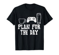 Plan Day Coffee Video Game Funny Gaming T-Shirt - Custom Art Print Unisex - T-Shirt, Sweatshirt, Hoodie