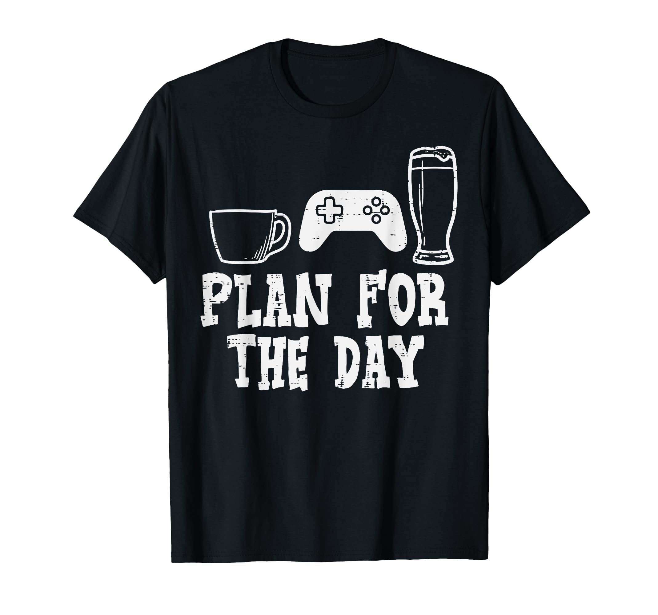 Plan Day Coffee Video Game Funny Gaming T-Shirt - Custom Art Print Unisex - T-Shirt, Sweatshirt, Hoodie