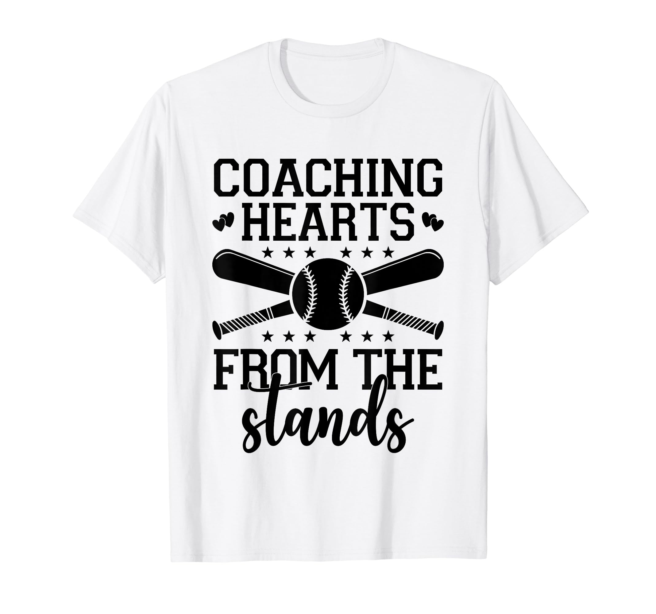 Coaching Hearts From Stands Baseball T-Shirt - Minimalist Print for Adults - T-Shirt, Sweatshirt, Hoodie