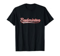 Badminton Varsity Distressed Throwback T-Shirt - Unique Graphic Men Women - T-Shirt, Sweatshirt, Hoodie