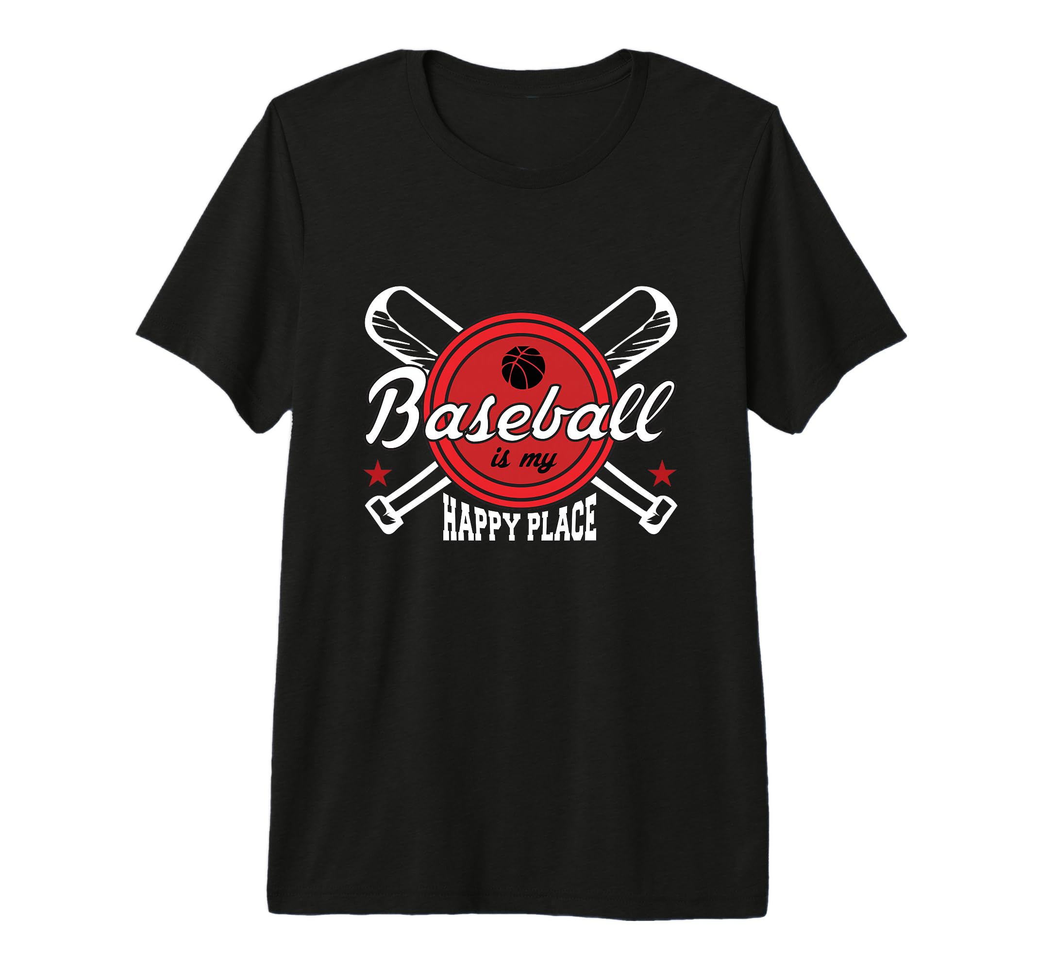 Baseball Is My Happy Place Baseball T-Shirt - Graphic Print Men Women - T-Shirt, Sweatshirt, Hoodie
