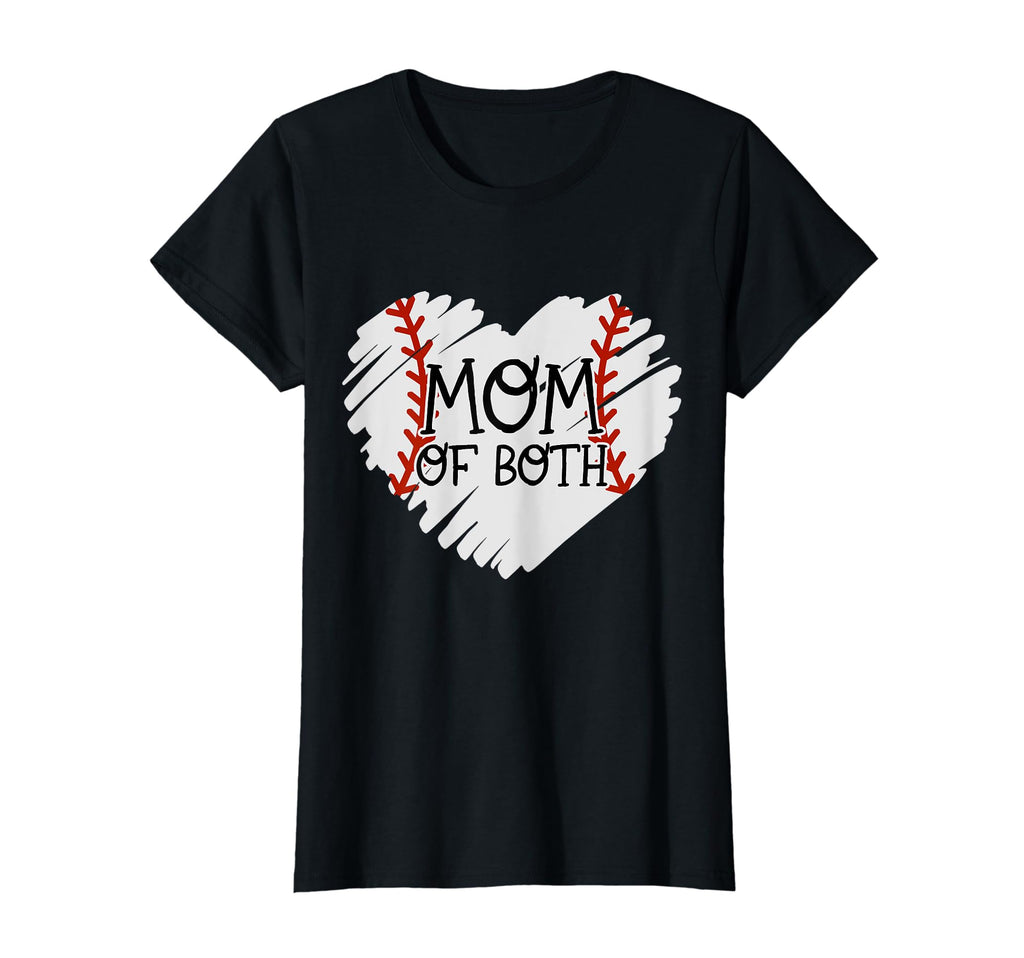 Womens Mom Both Softball Baseball Mama T-Shirt - Trendy Graphic for Adults - T-Shirt, Sweatshirt, Hoodie