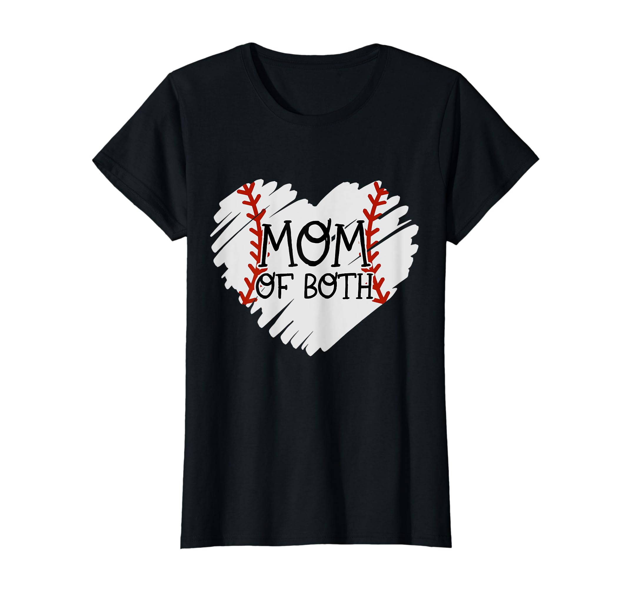 Womens Mom Both Softball Baseball Mama T-Shirt - Trendy Graphic for Adults - T-Shirt, Sweatshirt, Hoodie
